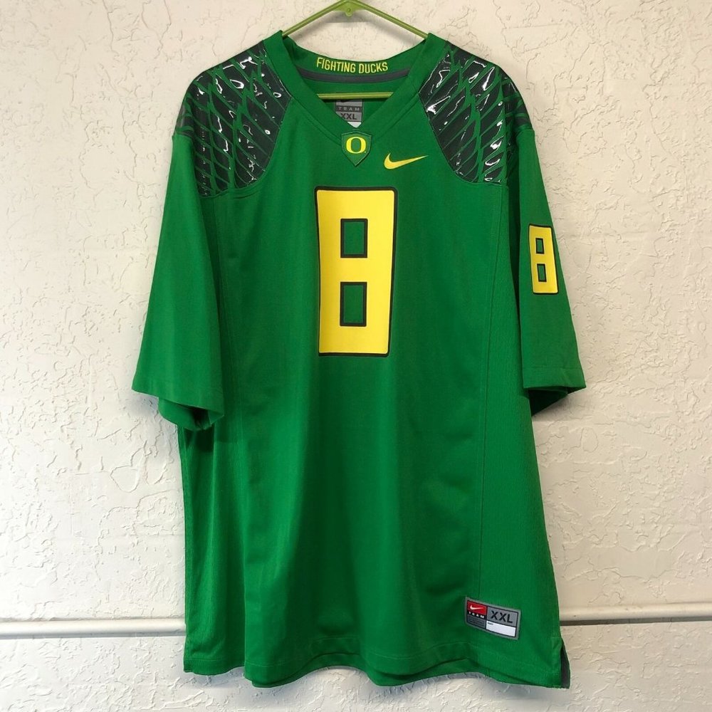 Nike Oregon Ducks #8 Mens Plus Size XXL Jersey Shirt Green Mighty Fighting Ducks